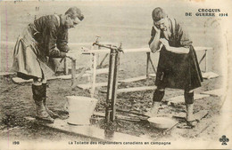 Militaria * Croquis De Guerre 1914 * La Toilette Des Highlanders Canadiens En Campagne * Ww1 War Régiment - War 1914-18