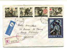 POLOGNE 1958 - Affranchissement Sur Lettre Recommandée - Croix Rouge / Guerre / Peinture El Greco - Frankeermachines (EMA)