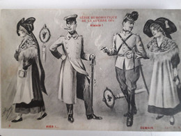 Carte Postale Humoristique, Guerre 1914, Hier Et Demain L'Alsace - Humorísticas