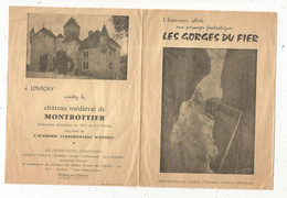 Dépliant Touristique, LES GORGES DU FIER, Haute Savoie , 4 Pages , 2 Scans , Frais Fr 1.55 E - Dépliants Touristiques