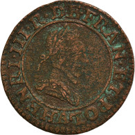 Monnaie, France, Henri III, Double Tournois, Paris, TB+, Cuivre, Sombart:4072 - 1574-1589 Heinrich III.