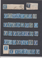 France Napoléon Important Lot 20 C Bleu Oblitérés Non Dentelé (plus De 150 Timbres) Port Offert - 1853-1860 Napoléon III