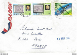 242 - 82 - Enveloppe Envoyée De Kigali En France 1980 - Used Stamps