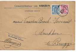 SP278/ TP 423-426 S/L. Gemeentebestuur Van Muizen C. Jeuk 12/7/1946  > Brugge - Brieven En Documenten