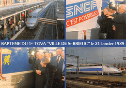 SAINT-BRIEUC  -  Baptème Du 1er TGVA " Ville De Saint-Brieuc " En Janvier 1989  -  Gare, Train, Chemin De Fer - Saint-Brieuc
