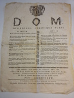 Rennes Placard 1746 Faculté De Droit  , Soutenance De Thèse Pour La Licence En Droit Canon Et Droit Civil - Afiches