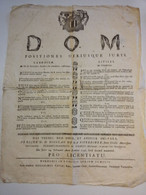 Rennes Placard 1746 Faculté De Droit  , Soutenance De Thèse Pour La Licence En Droit Canon Et Droit Civil - Affiches