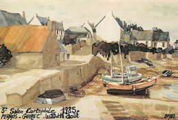 PLOUMANACH   -  Le Port  - Carte Du Salon Cartophile De Perros-Guirec En 1985 - Ploumanac'h