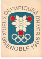 1968 GRENOBLE HEMBLEME  STEMMA JEUX OLYMPIQUES GIOCHI OLIMPICI V184 - Deportes De Invierno