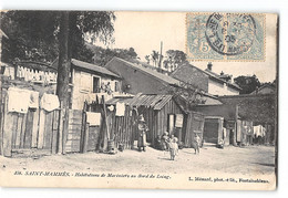 CPA 77 St Saint Mames Habitations De Mariniers Au Bord Du Loing - Peniche Batellerie - Saint Mammes