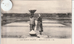 44  - 3 Très Belles Cartes Postales Anciennes De  LES MARAIS SALANTS  Vue D'ensemble , Transport Du Sel , Enlèvement Du - Guérande