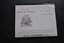 Faire-part De Décès Maçonnique Jules GEAIRAIN XVIIIème Louvroil 1889 1968 Franc-Maçon L'Avenir & L'Industrie Charleroi - Geheimleer