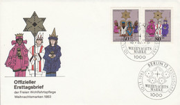 BERLIN FDC 1983 MARCHE DE NOEL - Maschinenstempel (EMA)