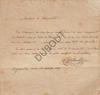 Sint Josse Ten Node - Lettre 1837 - Signé Par N. Villeval, Père - Adressé à Mr Le Bourgmestre (W112) - Manuscripten