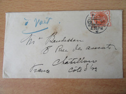 Lettre Anglaise Voyagée Vers Châtillon Sur Seine - Timbre Victoria One Half Penny - 1899 - Marcophilie