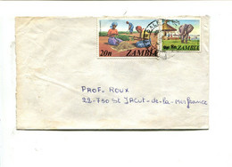 ZAMBIE - Affranchissement Sur Lettre Pour La France - Arachide / Eléphant - Zambia (1965-...)