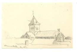 Warmerville Petit Dessin Au Crayon Eglise 18 X 13,5 Cm Avec Marges - Dessins