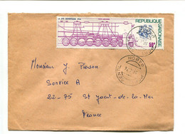 GABON 1976  - Affranchissement Seul Sur Lettre Pour La France - Train Locomotive - Gabon