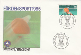 BERLIN FDC 1985 TENNIS DE TABLE - Frankeermachines (EMA)