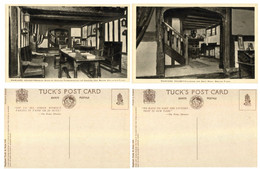 Stratford On Avon, Harvard House Reading Room & Staircase And Back Room # Tuck's Post Card # - Southend, Westcliff & Leigh