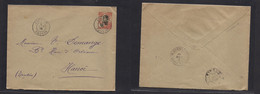 Indochina. 1910 (4 Nov) Lucnam - Hanoi. 10c Red Stat Envelope Cancelled Cds, On Scarce Local Usage. VF Condition. - Asia (Other)