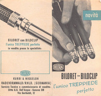 013751 "BILORA-BILORET CON BILOCLIP-L'UNICO TREPPIEDE PERFETTO-KURSI & NIGGELOH-GERMANIA - A.G.DELL'ACQUA-GENOVA" PUBBL - Pubblicitari