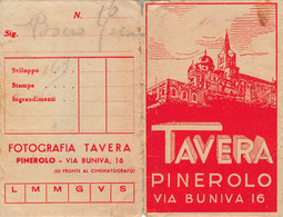 013752 "(TO) PINEROLO - FOTOGRAFIA TAVERA - LABORATORIO - PORTA NEGATIVI FOTO" PUBBL - Pubblicitari