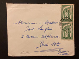 LETTRE BELGIQUE TP EUROPA 2F X2 OBL.31-12 56 BRUXELLES - 1956