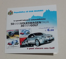 San Marino 2004 -  Le Grandi Industrie Automobilistiche Volkswagen. - Carnets