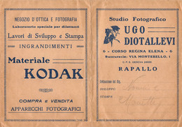 013761 "(GE)  RAPALLO - STUDIO FOTOGRAFICO UGO DIOTALLEVI - MATERIALE KODAK - PORTA NEGATIVI FOTO" PUBBL - Pubblicitari