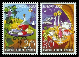 SALE!!! CHIPRE CYPRUS CHYPRE ZYPERN 2005 EUROPA CEPT GASTRONOMY 2 Stamps MNH ** - 2005