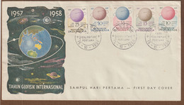 Space    Indonesie 1958 FDC Internationaal Geophysisch Jaar  IGY  Onbeschreven - Asien