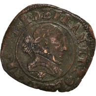 Monnaie, France, Henri III, Double Tournois, 1589, Grenoble, TB+, Cuivre - 1574-1589 Henry III