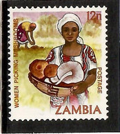 Zambia  1981 . Women Picking Mushrooms . 1v. Michel # 254 - Zambia (1965-...)