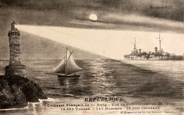 Le RÉPUBLIQUE - Cuirassé Français De 1er Rang - Vue De Nuit - Bateau Ship Guerre War - Warships