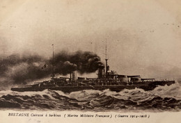 Le BRETAGNE - Cuirassé à Turbines - Bateau De Guerre - Marine Militaire Française - Militaria - Navire Ship War - Voiliers