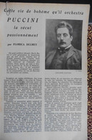 Article Revue Historia N°145 Déc 1958 Puccini La Vie De Bohême Florica Dulmet - Histoire