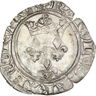 Monnaie, France, Charles VI, Florette, Tournai, TTB, Billon, Duplessy:387A - 1380-1422 Carlos VI El Bien Amado