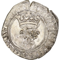 Monnaie, France, Charles VI, Florette, Paris, TB+, Billon, Duplessy:387C - 1380-1422 Carlos VI El Bien Amado