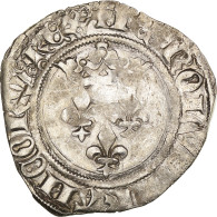 Monnaie, France, Charles VI, Florette, Tournai, TTB, Billon, Duplessy:387A - 1380-1422 Carlos VI El Bien Amado