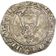 Monnaie, France, Charles VI, Florette, Tournai, TTB, Billon, Duplessy:387A - 1380-1422 Carlos VI El Bien Amado