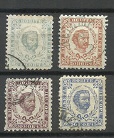 MONTENEGRO 1894 Tšernogorien Tsernogoria Nikola I = 4 Values From Set Michel 15 - 20 O - Montenegro