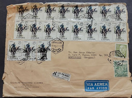 SP) 1977 SPAIN, VARIETY STAMPS, REGISTRED, AIRMAIL, SHIPPER FROM LAS PALMAS TO MONTEVIDEO URUGUAY, XF - Altri & Non Classificati