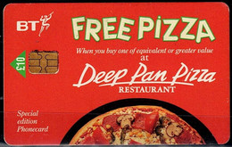 UNITED KINGDOM 1999 PHONECARD BT FREE PIZZA USED VF!! - Otros & Sin Clasificación