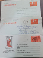 SP) 1973-1980 AUSTRALIA, POSTAL STATIONERY, AEROGRAMME, AIRMAIL, CIRCULATED COVER TO UNITED STATES, SET OF 3, XF - Otros & Sin Clasificación