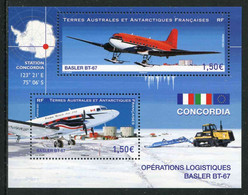 FEUILLET** De 2021 Gommé Des TAAF "OPERATIONS LOGISTIQUES - BASLER BT-67" - Unused Stamps