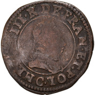 Monnaie, France, Henri III, Double Tournois, 1589, Saint Lô, TB, Cuivre - 1574-1589 Hendrik III