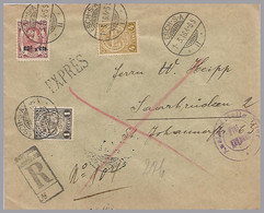 LUXEMBOURG - 62½c Wm IV On Correctly Rated Censored, Registered, Expres Cvr To Germany In 1916 - 1906 Willem IV