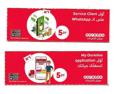 @+ Tunisie - Lot De 2 Recharges GSM Tunisie - Ooredoo - Tunisie