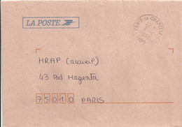 Cachet Manuel De Paris La Chapelle - Sur Enveloppe De Service - Handstempel